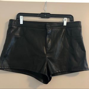 High-Waisted Vegan Leather Shorts